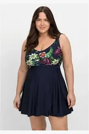 Sheego By Joe Browns Tankini-Top Große Größen, in ausgestellter Longform blau 42