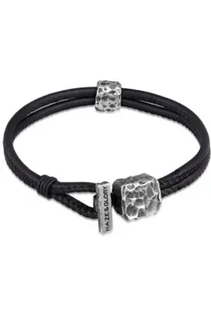 Haze & Glory Lederarmband Leder Vintage Look - Daily Dan 925 Sterling Silber schwarz 19
