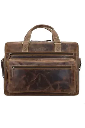 Greenburry Aktentasche Vintage, Leder braun