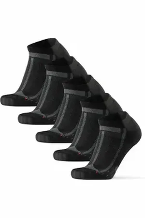DANISH ENDURANCE Basicsocken Long Distance Low-Cut (5-Paar) kurze Sportsocken für Läufer, Anti-Blasen & Rutschfest schwarz 39/42