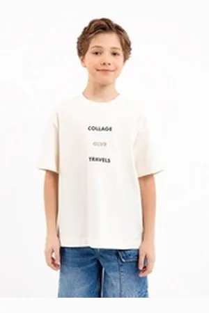 Gulliver T-Shirt mit coolen Schriftprints beige 140