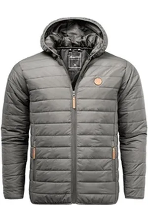 amaci Steppjacke ROANOKE Steppjacke Herren Outdoor Basic Patch Kapuzen Jacke grau S