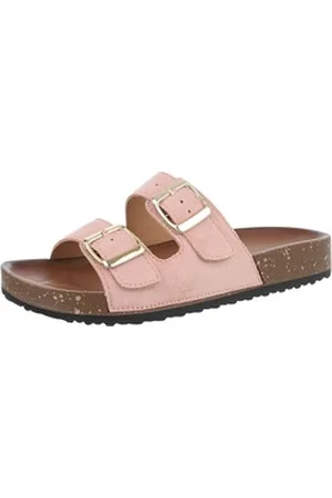 Ital-Design Damen Mules Freizeit Pantolette (86192730) Flach Pantoletten in Altrosa rosa 36 EU