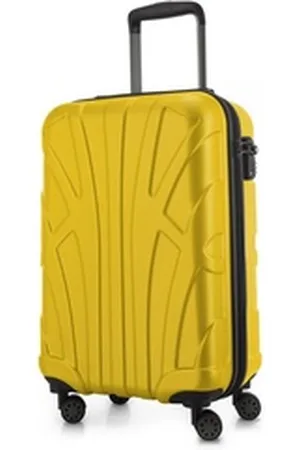 SUITLINE Handgepäckkoffer S1, 4 Rollen, Trolley 55x35x20 cm Bordgepäck Koffer Doppelrollen 34 L gelb
