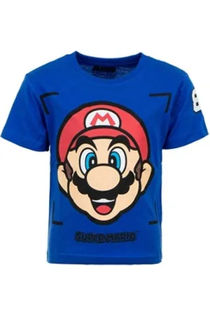 Super Mario Super Mario T-Shirt Super Mario Jungen kurzarm Shirt Gr. 98 bis 128, 100% Baumwolle, Blau blau 104