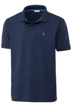 U.S. Polo Assn. U.S. Polo Assn Poloshirt schöne Piqué-Struktur und Logo-Stick im Kontrastton blau L