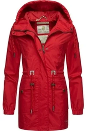 Navahoo Outdoorjacke Neophee Damen Übergangs Parka aus recycelten Materialien rot M (38)
