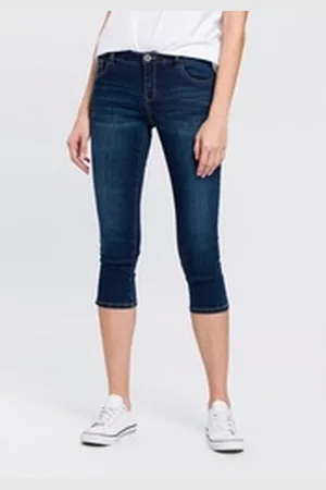 ARIZONA Caprijeans Ultra-Stretch extra-enger Schnitt, modischer Beinabschluss mit Schlitz blau 52