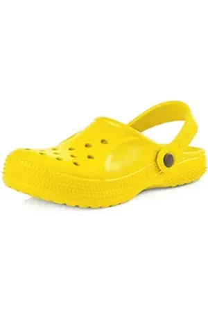 Ladeheid Kinder leichte EVA Clogs Gartenclogs Gartenschuhe KL055 Clog gelb 27 EU