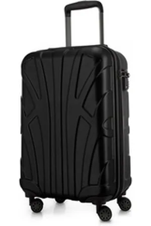 SUITLINE Handgepäckkoffer S1, 4 Rollen, Trolley 55x35x20 cm Bordgepäck Koffer Doppelrollen 34 L schwarz