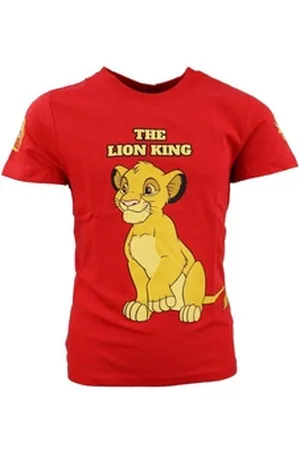 Der König der Löwen Disney The Lion King Print-Shirt Disney König Löwen Simba Kinder Jungen kurzarm T-Shirt Gr. 98 bis 128, 100% Baumwolle rot 98