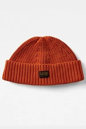 G-Star Strickmütze Originals Fisherman Beanie mit Label orange