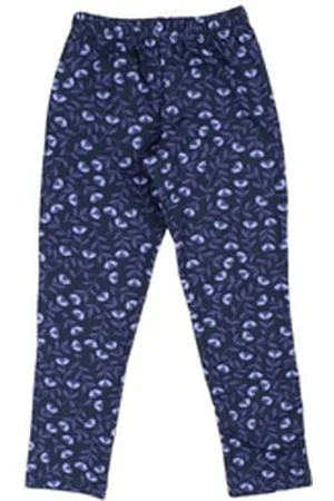 Danefæ A-Linien-Rock Thermoleggings Grey Marine Fleurie 9Y Kinder Leggings mit Bündchen,Stoffhose mit Blumen,gerade geschnitten blau|lila Gr.
