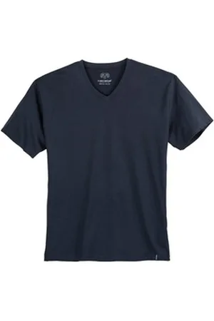Ceceba V-Shirt V-Neck T-Shirt Übergröße navy blau 72/74
