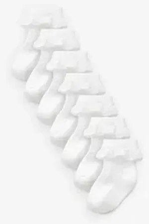 Next Kurzsocken Baby Socken mit Spitze im 7er-Pack (7-Paar) weiß 80-92 (1-2 J.)