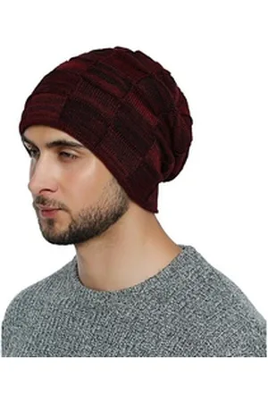DonDon Beanie Herren Winter long Slouch (Packung, 1-St) Wintermütze, Beanie mit Flechtmuster und Teddyfleece rot|schwarz