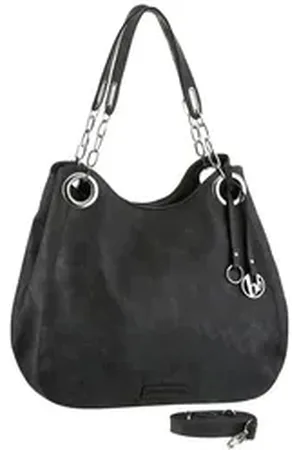 Bruno Banani Henkeltasche, mit Schmuckanhänger und silberfarbenen Details schwarz