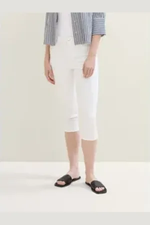 TOM TAILOR Caprijeans TTKATE Capri Jeans mit Bio-Baumwolle weiß 27