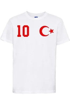 Youth Designz T-Shirt Türkei Kinder T-Shirt im Fußball Trikot Look mit trendigem Motiv weiß 2J(86/94)