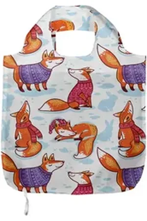 Abakuhaus Tragetasche Praktische Einkaufstaschen Umweltfreundliche Wiederverwendbare, Fuchs Tiere im Winter Pullover bunt