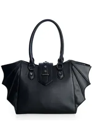 Banned Retro Banned Schultertasche Annabelle, Angenähte Fledermausflügel schwarz