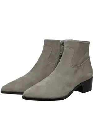 GALLUCCI 30007 Stiefeletten Damen Ankle Boots Leder Grau Beige Stiefel 38,5 EU