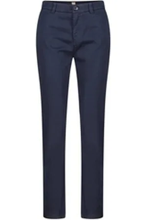 HUGO BOSS Chinohose Damen Chinohose C_TACHINI2-D Regular Fit (1-tlg) blau 44