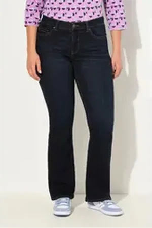 Ulla Popken Regular-fit-Jeans Bootcut-Jeans Marie weites Bein 5-Pocket-Schnitt grau 124