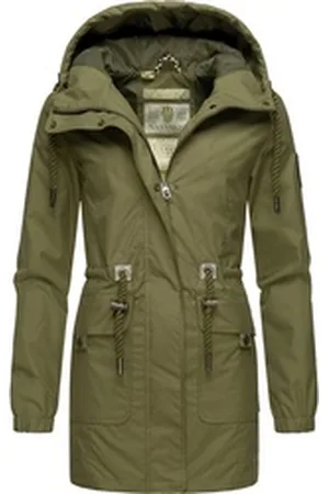 Navahoo Outdoorjacke Neophee Damen Übergangs Parka aus recycelten Materialien grün XS (34)