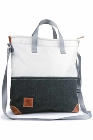 360 Grad 360Grad Umhängetasche Ahoi Schultertasche Segeltuch grau weiß weiß