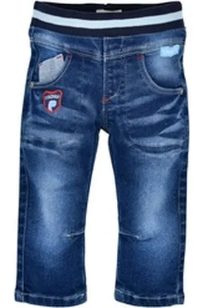 BONDI Schlupfjeans Lange Hose "Dino" für Jungen 91435, Elastische Kinder Baby Jogg Denim Schlupfhose - Blau Schlupfhose, Elastisch 68
