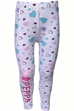 Peppa Pig Leggings Peppa Wutz Mädchen Jersey Leggings Größe 92-110 cm grau 92 cm