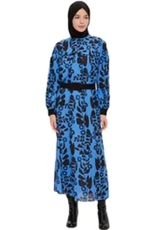Armine Maxikleid Armine Unterkleid Damen Lang, Langlebige Qualität Kleid Damen, Fließen blau 44