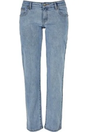 Urban classics Bequeme Jeans Damen Ladies Low Waist Straight Denim Pants (1-tlg) blau 28
