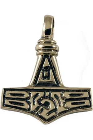 HOPLO Kettenanhänger Thorhammer Schmuck Anhänger Bronze - Thorhammer - 32x26mm