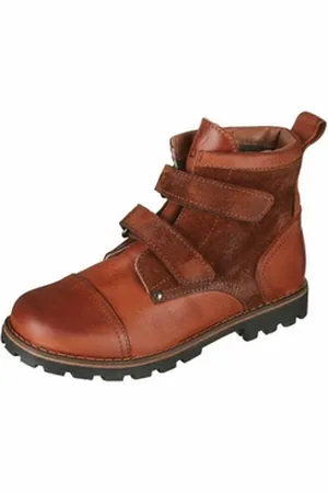 Momino 6402M Kinder Boots Stiefeletten Leder Lammfell Schnürstiefelette