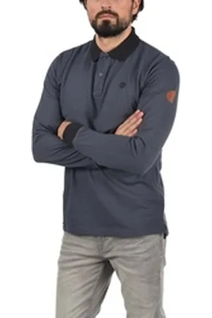 Blend Langarm-Poloshirt BHRalle grau S