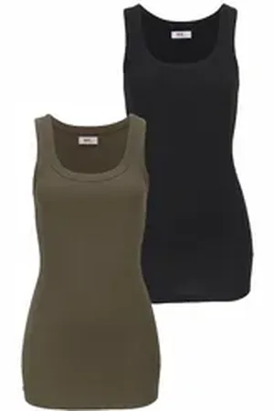FLASHLIGHTS Tanktop (Packung, 2-tlg., 2er-Pack) in Longform grün|schwarz 44/46 (L)