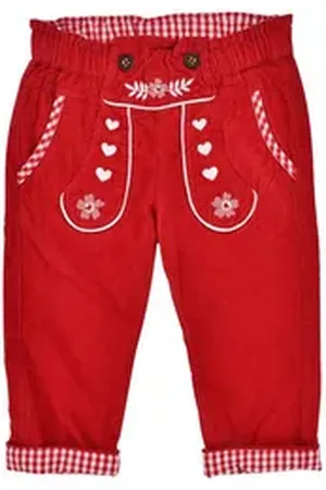 BONDI Trachtenlederhose Baby Mädchen Cordhose 86934, Rot rot 104