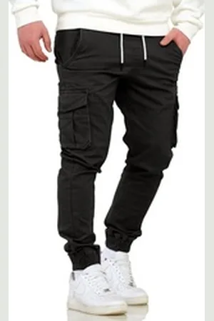 Soul Star Cargohose SPROSEAU Herren Jogger Chino Jeans Hose Stoffhose schwarz 31