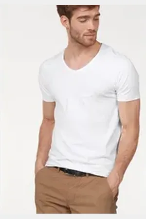 JACK & JONES T-Shirt SLIM- FIT BASIC TEE V-NECK mit V-Ausschnitt weiß XXL (54/56)