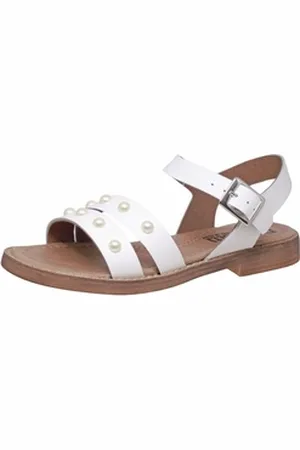 Dianetti Sandalen 9479 Mädchen Leder Weiß Perlen Sandalette EUR 32