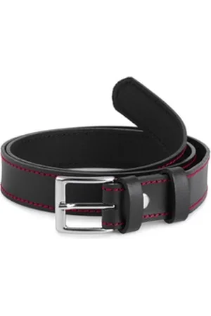Ladeheid Ledergürtel Kinder Gürtel Ledergürtel 2,5 cm Breit K1D5 rot|schwarz 70 cm
