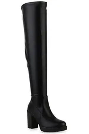 VAN HILL 840767 Overkneestiefel Schuhe schwarz 40 EU