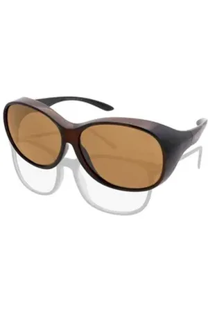 Active Sonnenbrille Überziehsonnenbrille Damen MEGA (inklusive Schiebebox und Brillenputztuch) Vintage Stil braun