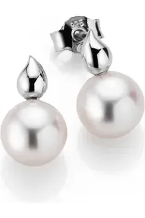 ADRIANA Paar Ohrstecker Portofino, P7, Made in Germany - mit Süßwasserzuchtperle silberfarben|weiß