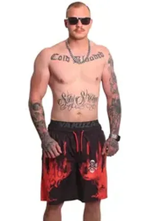 Yakuza Boardshorts Burning Allover mit Doppelbund bunt M