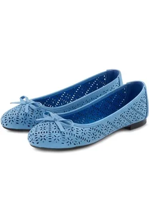 Lascana Ballerina Freizeitschuh, Slipper, Halbschuh mit kleinen Cut-Outs VEGAN blau 38 EU
