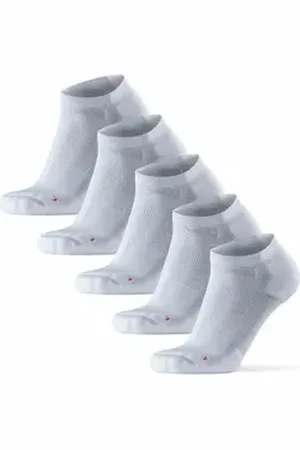 DANISH ENDURANCE Basicsocken Long Distance Low-Cut (5-Paar) kurze Sportsocken für Läufer, Anti-Blasen & Rutschfest weiß 43-47