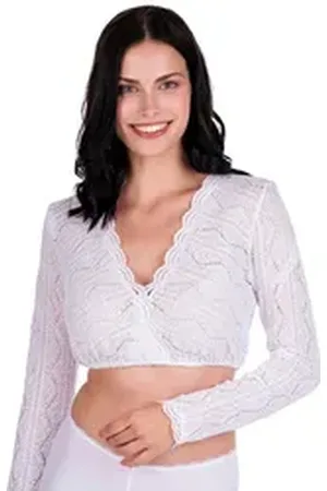 Alpenfee Dirndlbluse Dirndlbluse - LANA - schwarz, weiß weiß 34